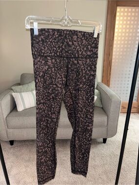 lululemon athletica Brown and Black Printed High-Rise Leggings